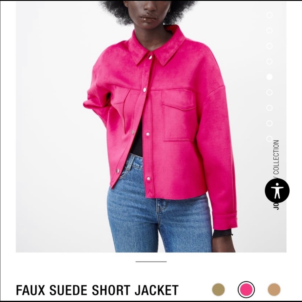 ZARA FAUX SUEDE SHORT JACKET